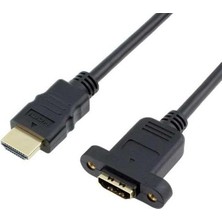 30 cm HDMI Uzatma Kablosu Dişi Erkek HDMI Vidalı Tip Panel HDMI