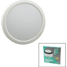 Larimar Moss Lıght 20W Yuvarlak Beyaz Metal Kasa Sıva Üstü LED Slim Panel 1350LM (5177)