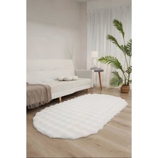Sere Serpe Bubble Oval Yumuşak Peluş Kaymaz Salon Oturma Odası Balkon Halısı Yolluk