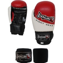 Dragondo 33044 Kırmızı Çocuk Boks Eldiveni ve 2 Metre Çocuk Bandajı Çocuk Boks Seti
