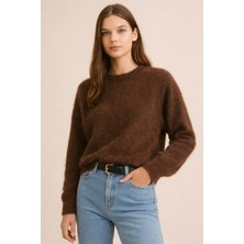 Rtd&vld Kadın VITA-253 Saknur Yumuşak Dokulu Triko Kazak Kahverengi