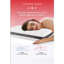 Pufymax Klimalı Visco Yastık,boyun Destek Yastığı,omurga Dostu Pamuk Kumaşlı Yastık