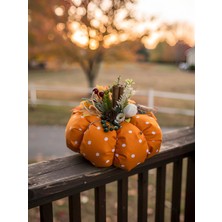 Florivya Design Özel Tasarım Puantiyeli Balkabağı Sonbahar Masa Dekorasyonu