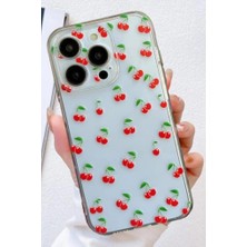 3gen Case Iphone 14 Pro Max Kılıf Desenli Şeffaf Silikon Kılıf Kiraz