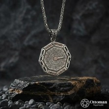 Design Ottoman Kuyumculuk Kişiye Özel Koruma Dualı Isimli Gümüş Madalyon Kolye