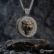 Design Ottoman Kuyumculuk Panter Figürlü Gümüş Erkek Kolye