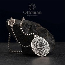 Design Ottoman Kuyumculuk Fatiha Suresi Yazılı Gümüş Erkek Kolye