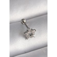 Ayder Timya 316L Çelik Gümüş Renk Zirkon Taşlı Yıldız Model Tragus Piercing (Timya/1395) 205486
