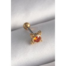 Ayder Timya 316L Çelik Gold Renk Turuncu Zirkon Taşlı Tragus Piercing (Timya/1395) 205460
