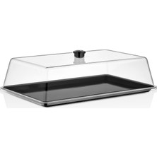 GastroPlast Fanus ve Tepsi Seti (410 x 260 Mm) - Kafe, Pastane ve Restoranlar Için Servis Seti - Profesyonel Servis ve Sunum Ekipmanı