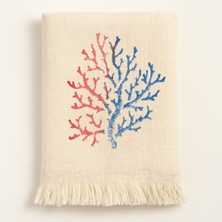 Ve Yeniden Mercan Desenli Müslin Peştamal (Taş Baskı) – %100 Pamuk