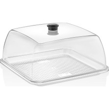 GastroPlast Fanus ve Tepsi Seti (280 x 280 Mm) - Kafe, Pastane ve Restoranlar Için Servis Seti - Profesyonel Servis ve Sunum Ekipmanı