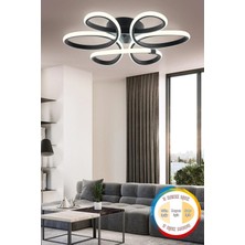 Modern Siyah Plafonyer Tavan Aydınlatması, 3 Renk LED Işık