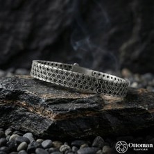 Design Ottoman Kuyumculuk Petek Desenli Gümüş Erkek Bileklik