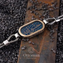 Design Ottoman Kuyumculuk Hasbiyallah Yazılı Gümüş Erkek Bileklik