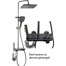 Allımo Allimo Özel Tasarım Prinç Gövde LED Aydınlatma Piano Duş Seti