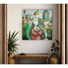 Myphotostation Mevlana Rumi Cam Dekoratif Temperli Cam Tablo, Modern Uv Baskılı Duvar Tablosu, Salon ve Ofis Için Şık Duvar Dekoru