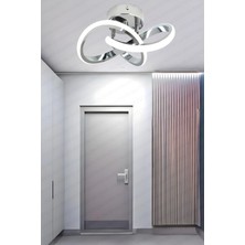 Modern Krom ve Beyaz LED Plafonyer, Salon, Mutfak, Hol Için Işıklandırma