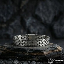 Design Ottoman Kuyumculuk Dokulu Gümüş Erkek Bileklik