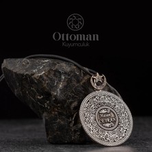 Design Ottoman Kuyumculuk Ayetel Kürsi Yazılı Gümüş Erkek Kolye