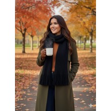 As Reyon Saçaklı Triko Düz Atkı