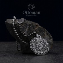 Design Ottoman Kuyumculuk Ihlas Suresi Madalyon Gümüş Erkek Kolye