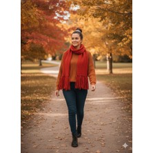 As Reyon Saçaklı Triko Düz Atkı