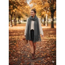 As Reyon Saçaklı Triko Düz Atkı