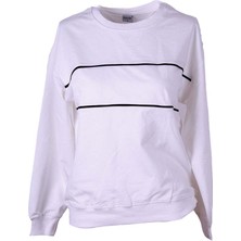 Trender Biyeli O Yaka O Yaka 2 Ip Ekru Kadın Sweatshirt 26YDT1000034