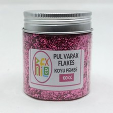 Hobiflex Pul Varak Gilding Flakes Sanatsal Ince Tanecik Kırpık Folyo Epoksi Reçine Nail Art 100 cc Koyu Pembe