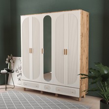 T&B Soho 5 Kapaklı Çekmeceli Gardırop - Mdf Kapak