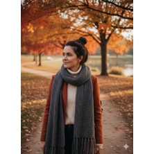 As Reyon Saçaklı Triko Düz Atkı