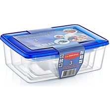 3'lü Köşeli Saklama Kabı Seti Grandordesing (4970)