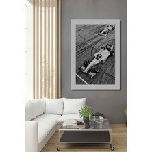 Teona Ahşap Dekoratif Ahşap Dikdörtgen Tablo Araba Yarışı