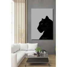 Teona Ahşap Dekoratif Ahşap Dikdörtgen Tablo Siyah Panter