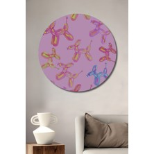 Teona Ahşap Dekoratif Ahşap Yuvarlak Tablo Balon Köpekler