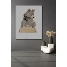 Teona Ahşap Dekoratif Ahşap Dikdörtgen Tablo Kışlık Ayı