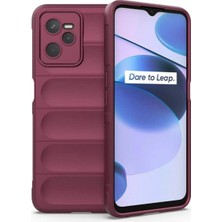 Realme C35 Kılıf Optimum Silikon - Bordo Modern Asır (4938)
