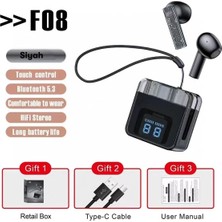 F08 Dijital Şarj Göstergeli Tws Bluetooth Kulaklık - Siyah Modern Asır (4938)