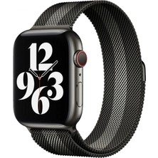 CP120 Apple Watch 38MM Metal Mıknatıslı Kordon - Siyah-Beyaz Modern Asır (3927)