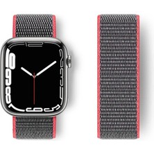 CP120 Apple Watch 38MM Hasırlı Cırtcırtlı Kordon - Pembe Modern Asır (3927)
