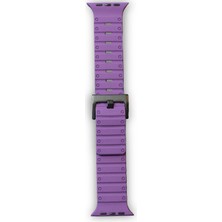 CPT83 Apple Watch 42MM Magnus Mıknatıslı Silikon Kordon - Mor Modern Asır (3927)