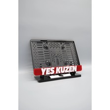 Plakam54 Yes Kuzen 3D Kabartmalı Kırmızı Pleksi Motor Plakalığı
