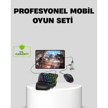 5’i 1 Arada Mobil Oyun Seti Bluetooth 5.3 Klavye Mouse Dönüştürücü Gaming Kit Modern Asır (