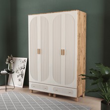 T&B Soho 4 Kapaklı Çekmeceli Gardırop - Mdf Kapak