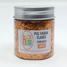 Hobiflex Pul Varak Gilding Flakes Sanatsal Ince Tanecikli Kırpık Folyo Epoksi Reçine Nail Art 100 cc Turuncu