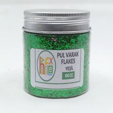 Hobiflex Pul Varak Gilding Flakes Sanatsal Ince Tanecikli Kırpık Folyo Epoksi Reçine Nail Art 100 cc Yeşil