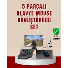 5’i 1 Arada Mobil Oyun Seti Klavye Mouse Dönüştürücü Ios & Android Modern Asır (4208)
