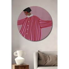 Teona Ahşap Dekoratif Ahşap Yuvarlak Tablo Pembe Cazibe