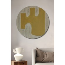 Teona Ahşap Dekoratif Ahşap Yuvarlak Tablo Soyut Şekiller